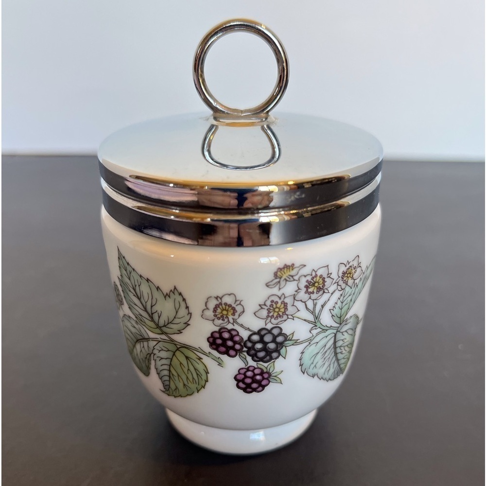Royal Worcester Large Double Egg Coddler with timeless Blackberry Pattern